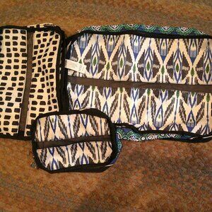 Chico's Geometric print Packable Travel Set 3pc Packing Cubes NWT